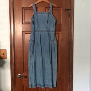 NWT Madewell denim apron button back midi dress size 2